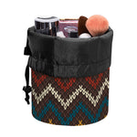 Vintage Chevron Knitted Pattern Print Drawstring Makeup Bag