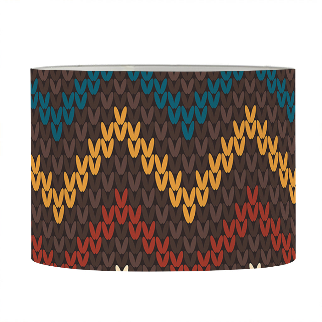 Vintage Chevron Knitted Pattern Print Drum Lamp Shade