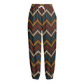 Vintage Chevron Knitted Pattern Print Fleece Lined Knit Pants