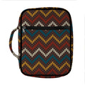 Vintage Chevron Knitted Pattern Print Front Pocket Bible Bag