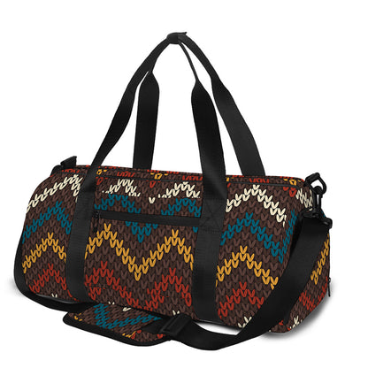 Vintage Chevron Knitted Pattern Print Gym Bag