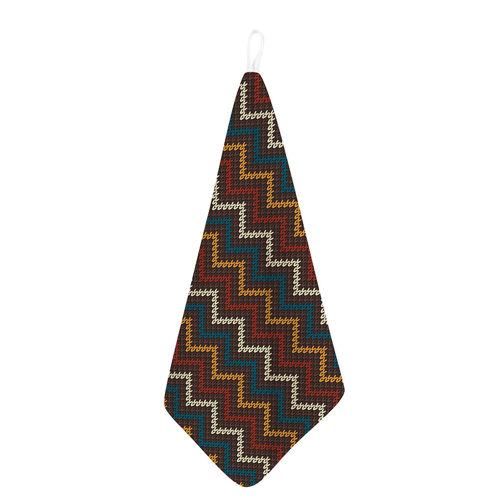 Vintage Chevron Knitted Pattern Print Hand Towel