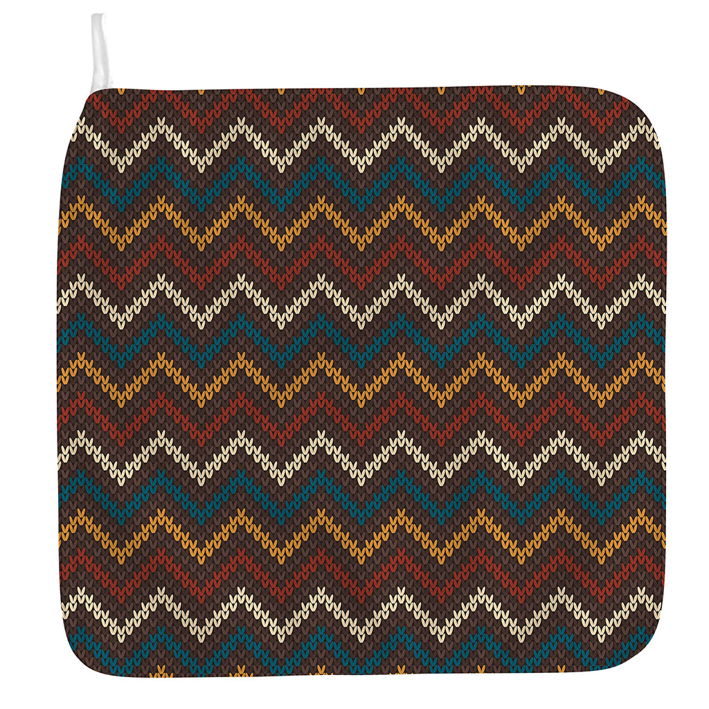Vintage Chevron Knitted Pattern Print Hand Towel