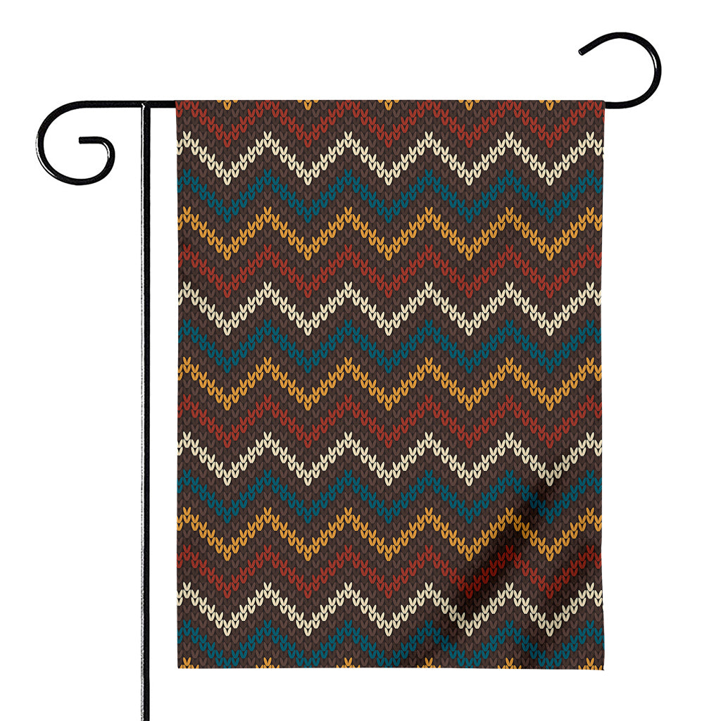 Vintage Chevron Knitted Pattern Print House Flag