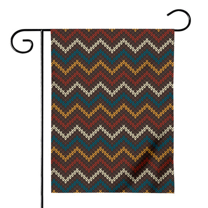 Vintage Chevron Knitted Pattern Print House Flag