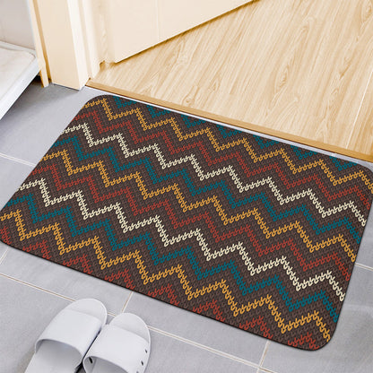 Vintage Chevron Knitted Pattern Print Indoor Door Mat