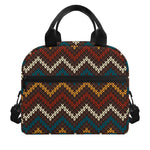 Vintage Chevron Knitted Pattern Print Insulated Lunch Bag