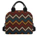 Vintage Chevron Knitted Pattern Print Insulated Lunch Bag