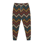 Vintage Chevron Knitted Pattern Print Jogger Pants