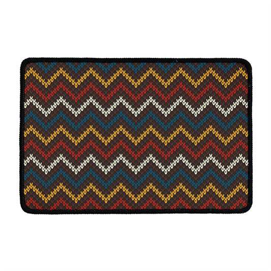 Vintage Chevron Knitted Pattern Print Kitchen Mat