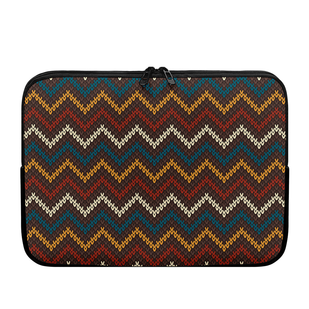 Vintage Chevron Knitted Pattern Print Laptop Sleeve