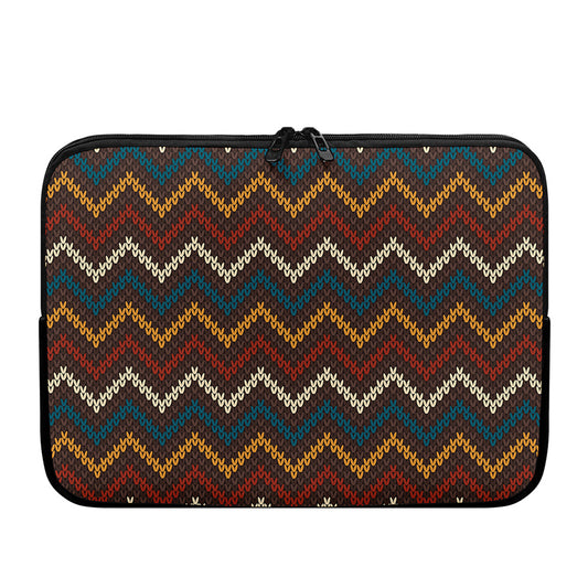 Vintage Chevron Knitted Pattern Print Laptop Sleeve