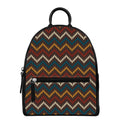 Vintage Chevron Knitted Pattern Print Leather Backpack