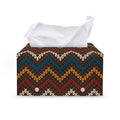 Vintage Chevron Knitted Pattern Print Leather Tissue Box Cover