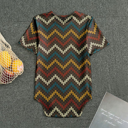 Vintage Chevron Knitted Pattern Print Men's Bodysuit