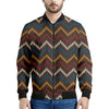 Vintage Chevron Knitted Pattern Print Men's Bomber Jacket