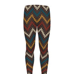 Vintage Chevron Knitted Pattern Print Men's leggings