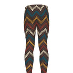 Vintage Chevron Knitted Pattern Print Men's leggings