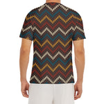 Vintage Chevron Knitted Pattern Print Men's Short Sleeve Rash Guard