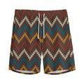 Vintage Chevron Knitted Pattern Print Men's Athletic Shorts