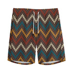 Vintage Chevron Knitted Pattern Print Men's Sports Shorts