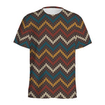 Vintage Chevron Knitted Pattern Print Men's Sports T-Shirt