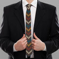 Vintage Chevron Knitted Pattern Print Necktie