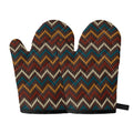 Vintage Chevron Knitted Pattern Print Oven Mitts