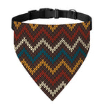 Vintage Chevron Knitted Pattern Print Over The Collar Dog Bandana