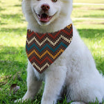 Vintage Chevron Knitted Pattern Print Over The Collar Dog Bandana