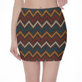 Vintage Chevron Knitted Pattern Print Pencil Mini Skirt