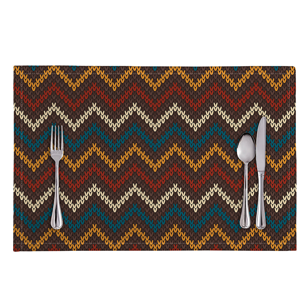Vintage Chevron Knitted Pattern Print Placemat