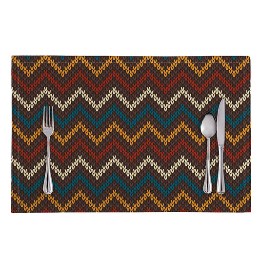 Vintage Chevron Knitted Pattern Print Placemat