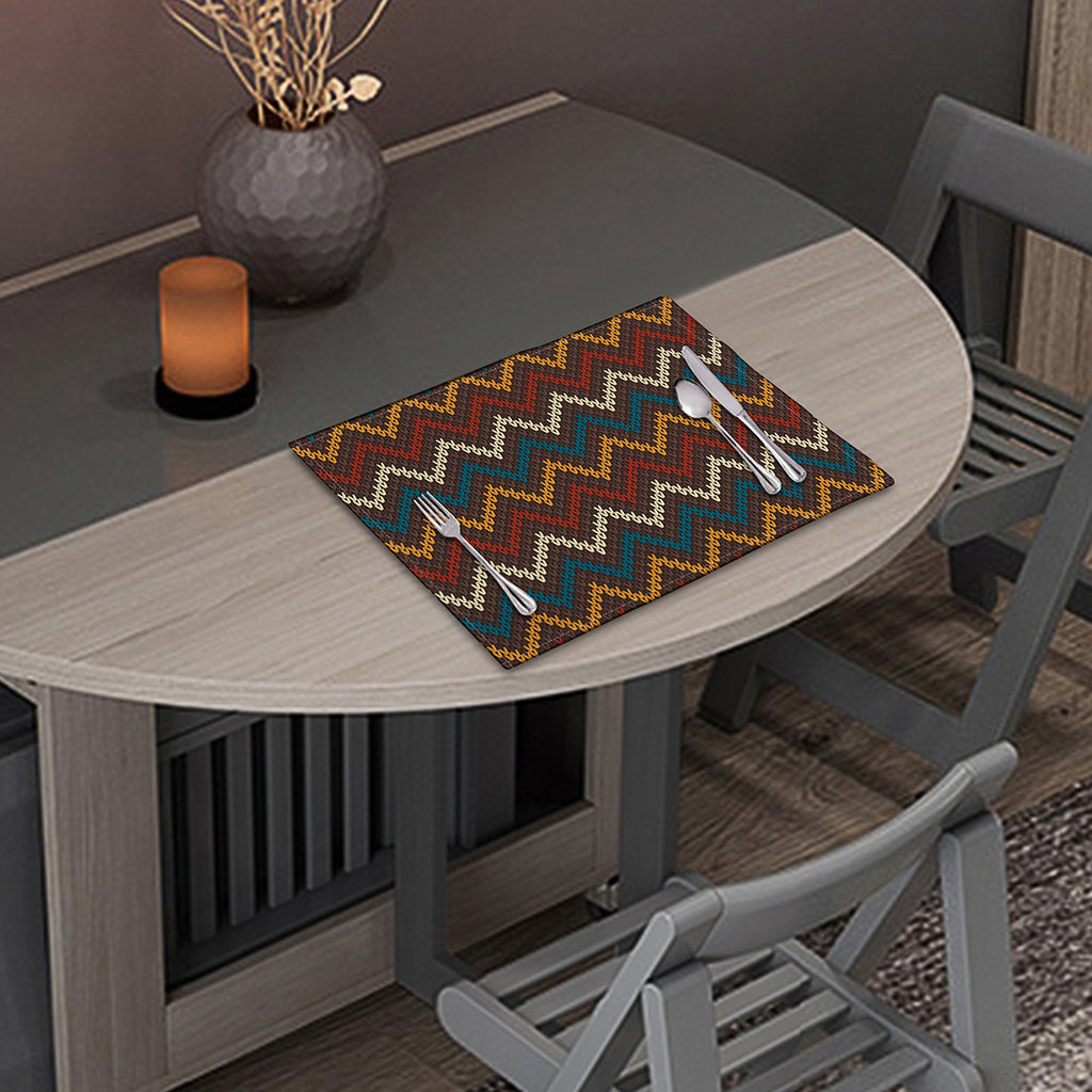 Vintage Chevron Knitted Pattern Print Placemat