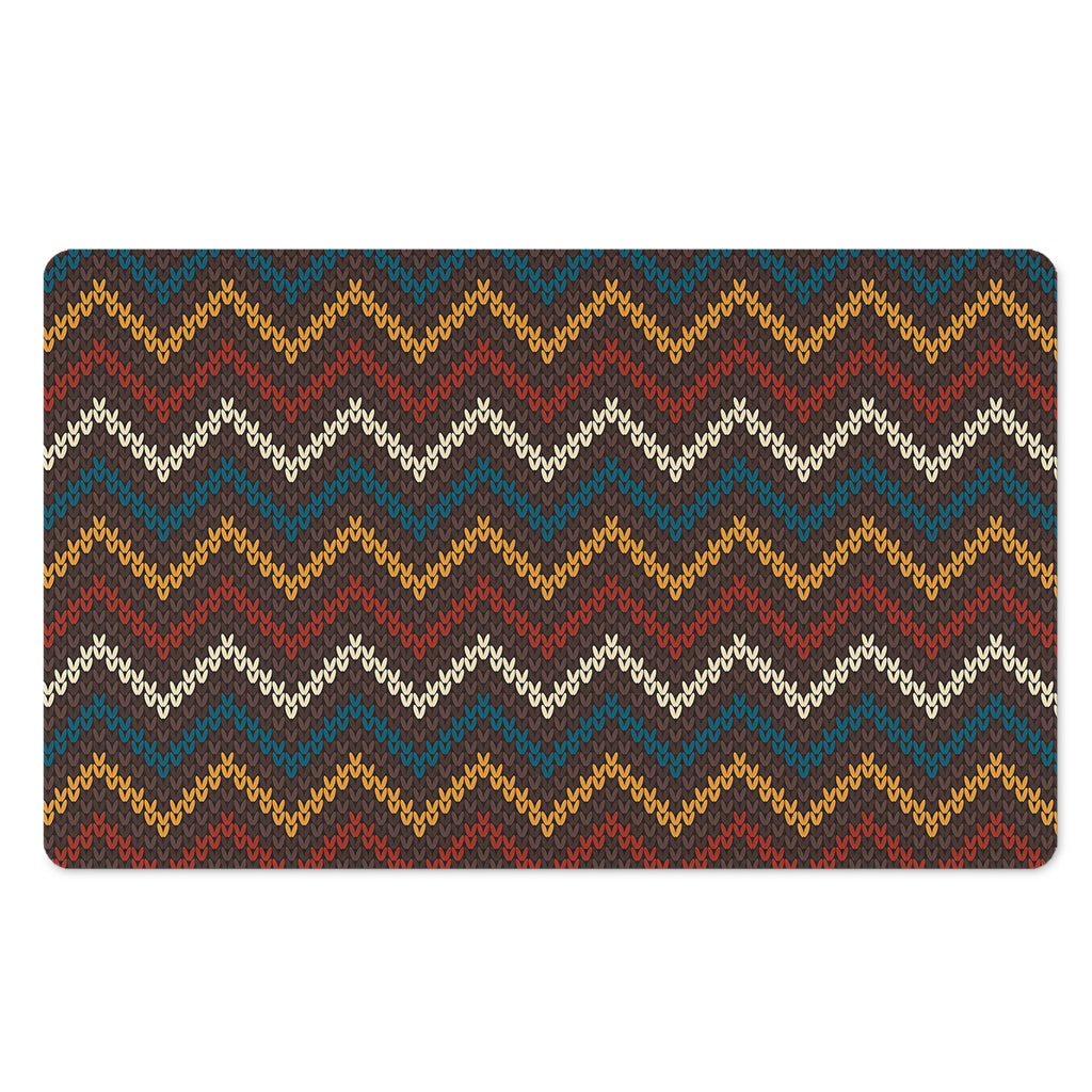 Vintage Chevron Knitted Pattern Print Polyester Doormat