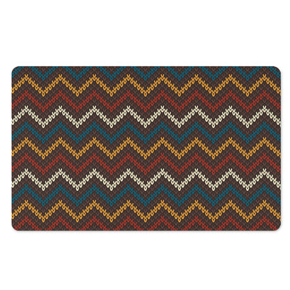 Vintage Chevron Knitted Pattern Print Polyester Doormat