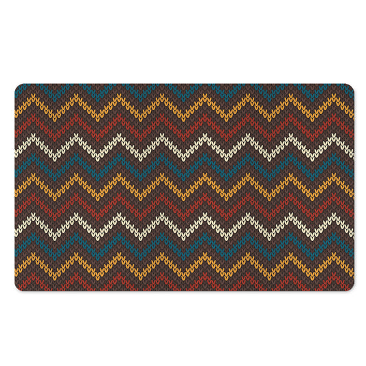 Vintage Chevron Knitted Pattern Print Polyester Doormat