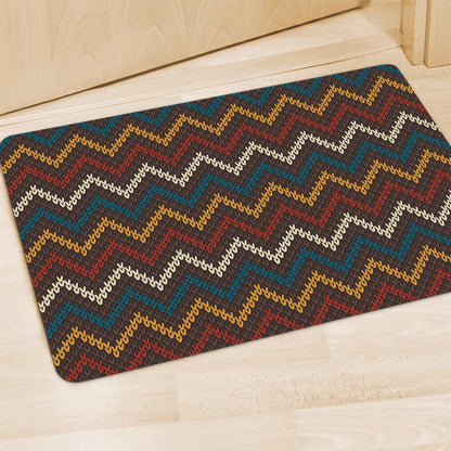 Vintage Chevron Knitted Pattern Print Polyester Doormat