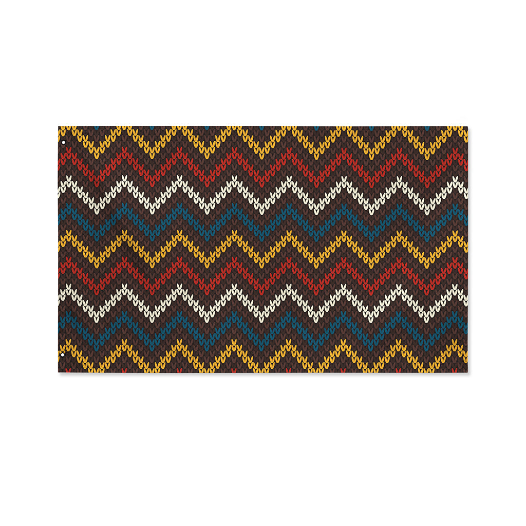 Vintage Chevron Knitted Pattern Print Polyester Flag