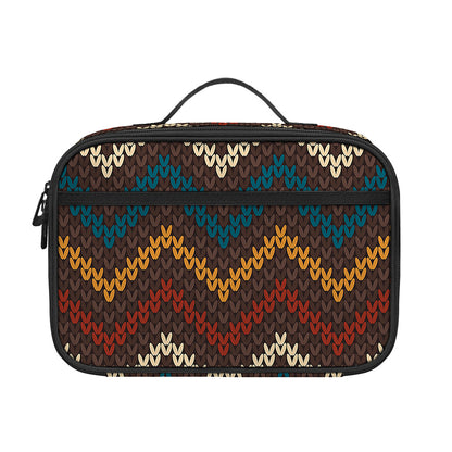 Vintage Chevron Knitted Pattern Print Portable Lunch Bag