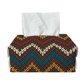 Vintage Chevron Knitted Pattern Print Rectangle Tissue Box Cover