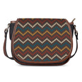 Vintage Chevron Knitted Pattern Print Saddle Bag