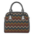 Vintage Chevron Knitted Pattern Print Shoulder Handbag