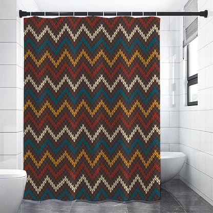 Vintage Chevron Knitted Pattern Print Shower Curtain