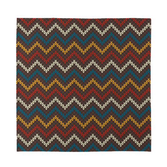 Vintage Chevron Knitted Pattern Print Silk Bandana