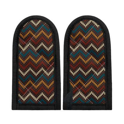 Vintage Chevron Knitted Pattern Print Skillet Handle Cover