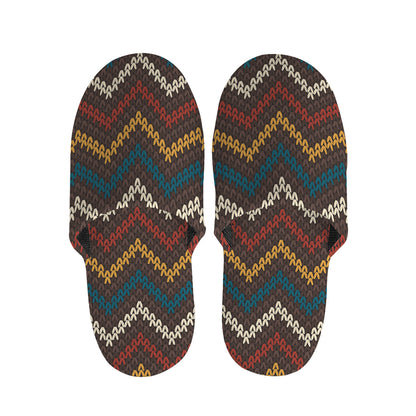 Vintage Chevron Knitted Pattern Print Slippers
