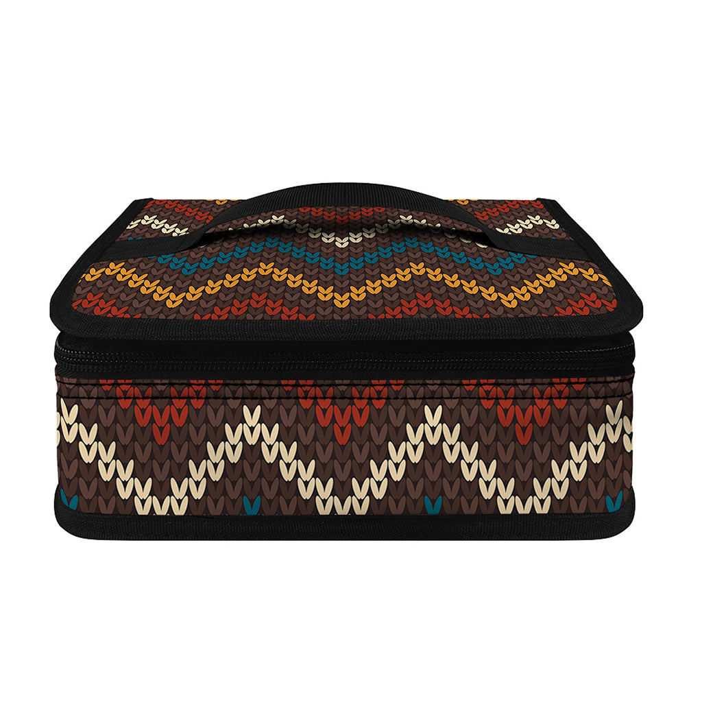 Vintage Chevron Knitted Pattern Print Small Lunch Bag