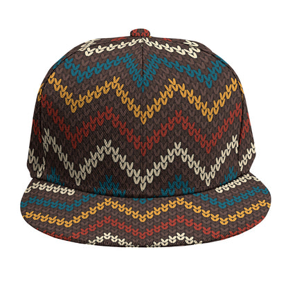 Vintage Chevron Knitted Pattern Print Snapback Cap