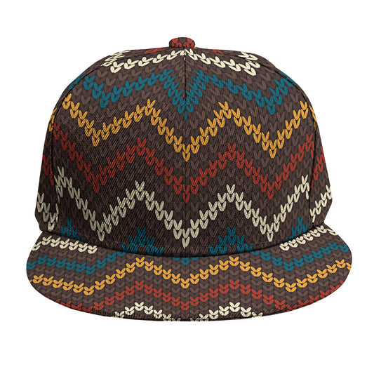Vintage Chevron Knitted Pattern Print Snapback Cap